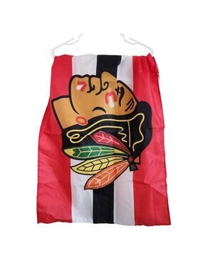 Chicago Blackhawks NHL Red and Black Sports Flag Wall Decor Hanging Art